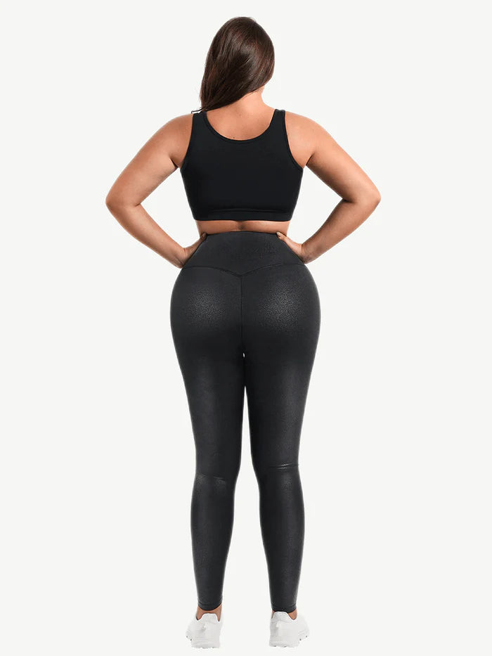 Zipper Faux Leather Leggings