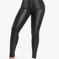 Zipper Faux Leather Leggings