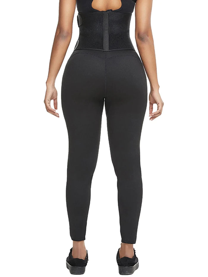 NEOPRENE HIGH WAIST BELTED LEGGINGS